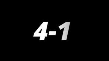 animation du panneau de notation des buts, avec fond noir. coupe du monde de football video