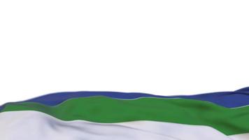Komi fabric flag waving on the wind loop. Komsky embroidery stiched cloth banner swaying on the breeze. Half-filled white background. Place for text. 20 seconds loop. 4k video