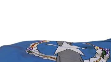 bandeira de tecido das ilhas mari-ana do norte acenando no loop de vento. video