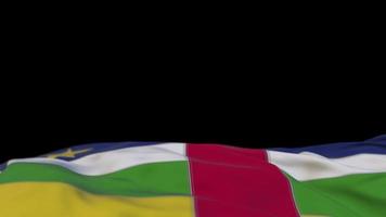 Central African Republic fabric flag waving on the wind loop. video