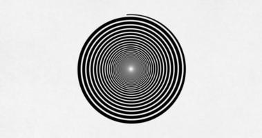 Hypnotic black and white spiral video