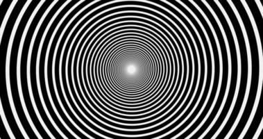 fondo de espiral hipnótica en blanco y negro de fotograma completo video