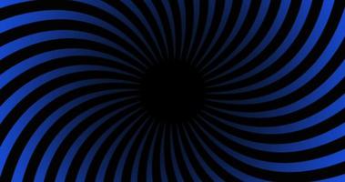 Vollbild hypnotischer blauer und schwarzer spiralförmiger Hintergrund video