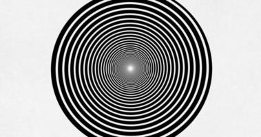 zooma hypnotisk svart och vit spiral bakgrund video