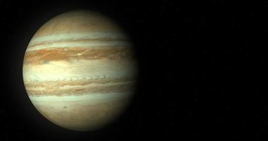 3D-weergave van de planeet Jupiter die om zijn as draait video