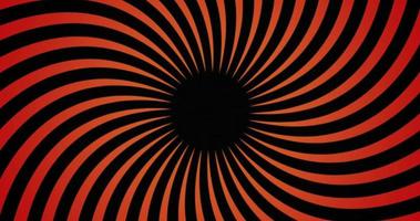 Vollbild hypnotischer roter und schwarzer spiralförmiger Hintergrund video