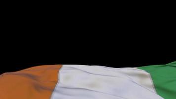 Cote D'lvoire fabric flag waving on the wind loop. video