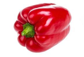 Bright red pepper isolated on white photo