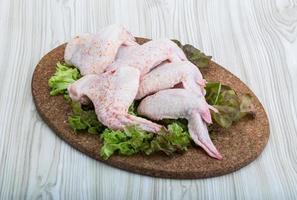 Raw chicken wings photo