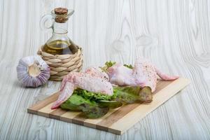 Raw chicken wings photo