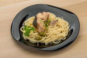 Pasta with salmon photo