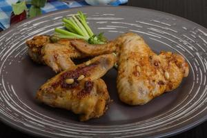 Roasted chicken wings photo