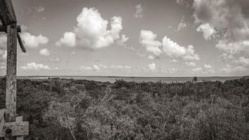 vista panorámica de la laguna muyil en la selva tropical de méxico. foto
