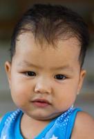 Curious and smiling faces of children photo