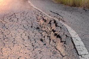 The paved road was demolished. photo