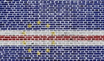 Flag of Cape Verde painted on a brick wall photo