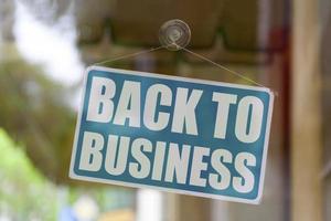 Back to business sign