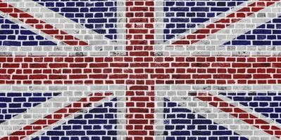 Flag of the United Kingdom painted on a brick wall photo