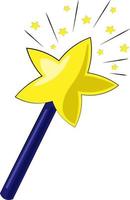 Drawn magic wand and star in color vector