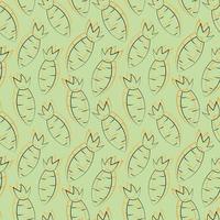 Seamless vector pattern with carrot on green background