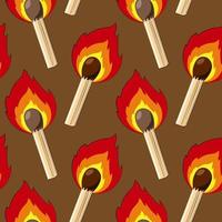 Seamless vector pattern with burning safety match