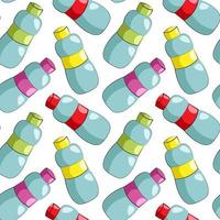 Seamless vector pattern with drawn water bottle