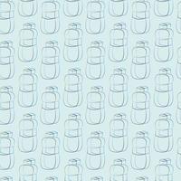 Seamless vector pattern with outline blue bottle