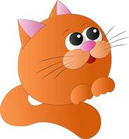 Cute cartoon orange happy cat with whisker vector