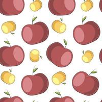 Seamless vector pattern with red and yellow apple