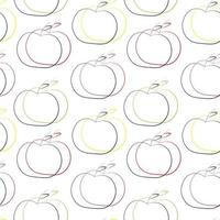 Seamless vector pattern with apple on white background