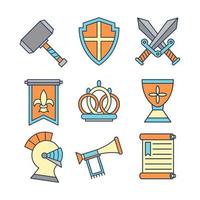 Medieval Kingdom Icons Collection vector