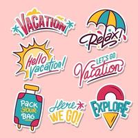 Vacation Sticker Collection vector