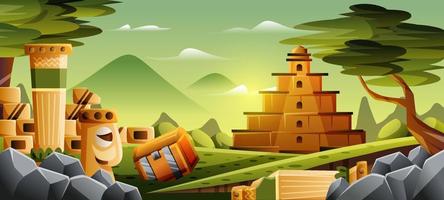 Treasure Temple Background vector