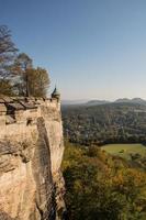 Landscape of konigstein fortress Saxon Switzerland, autumn traveling in Saxon Bastille photo