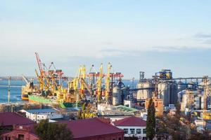 landscape of cargo sea port photo