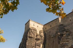 Landscape of konigstein fortress Saxon Switzerland, autumn traveling in Saxon Bastille photo