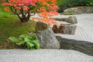 japanese garden in autumn time photo