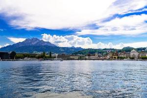 Clear transparent azure lake Lucerne, Luzern, Switzerland photo