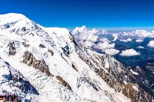 Snowy mountains Chamonix, Mont Blanc, Haute-Savoie, Alps, France photo