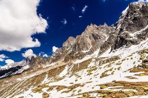 Snowy mountains Chamonix, Mont Blanc, Haute-Savoie, Alps, France photo