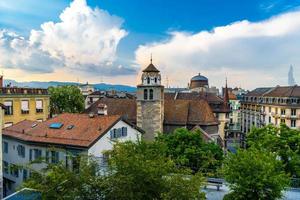 Saint St Pierre Cathedral in center of Geneva, Switzerland photo