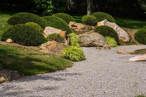 Traditional japanese garden details photo