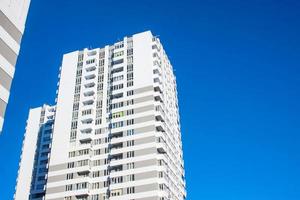 new white buildings and blue sky photo