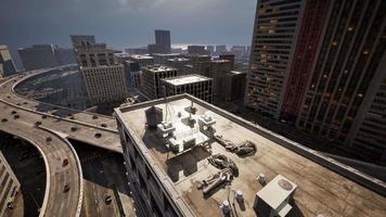 Luftaufnahme der Gebäudedächer in der Innenstadt von New York video