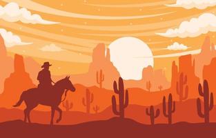 Fondo de cañón de vaquero del salvaje oeste salvaje vector