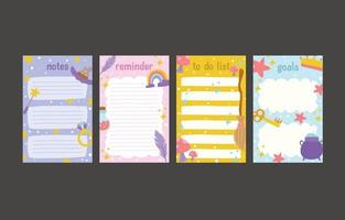 Magical Fantasy Hand Drawn Doodle Journal Pages vector