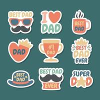 Happy Father's Day Doodle Hand Drawn Sticker Collection vector