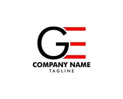 diseño de logotipo de letra inicial ge vector