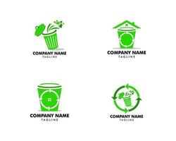 Set of Trash Bin Logo Design vector