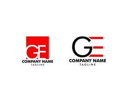 conjunto de diseño de logotipo de letra inicial ge vector